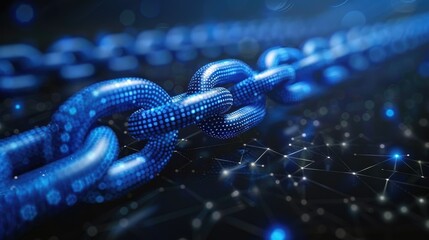 Poster - Abstract digital chain links forming a network.