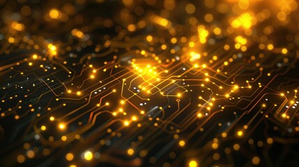 Poster - Abstract glowing circuit board.