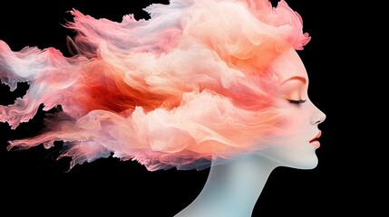 Leinwandbilder - Creative hair art display studio digital art dark environment artistic perspective