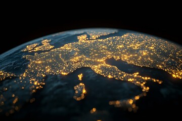Aufkleber - Nighttime Global Connectivity Illuminated City Networks from Space