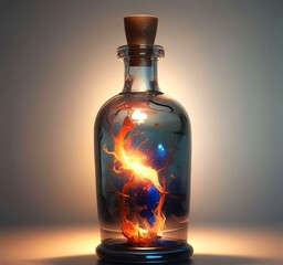 Poster - Illustration of bottle with magic spark inside.