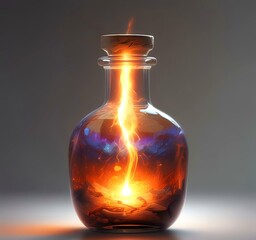 Poster - Illustration of bottle with magic spark inside.