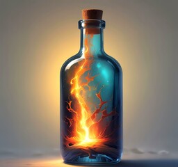 Poster - Illustration of bottle with magic spark inside.