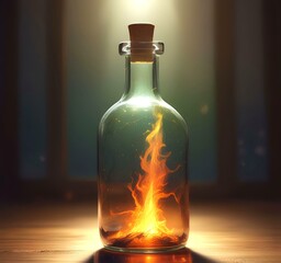 Poster - Illustration of bottle with magic spark inside.