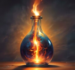 Poster - Illustration of bottle with magic spark inside.