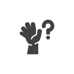 Poster - hand with a question mark vector icon