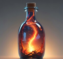 Poster - Illustration of bottle with magic spark inside.