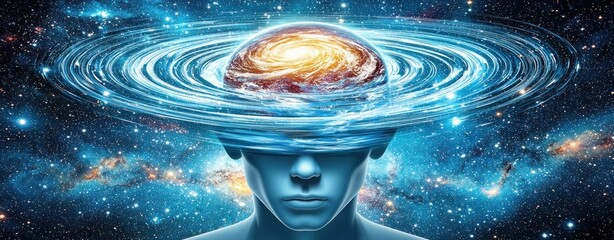 Aufkleber - Exploring cosmic consciousness universe digital art surrealism human perspective