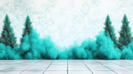 Leinwandbilder - Dynamic green smoke studio background a creative digital art experience