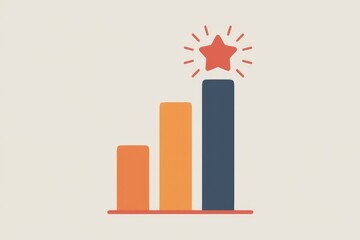Poster - Ascending bar graph culminating in a star, symbolizing growth and achievement.