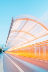 Poster - Evening Commute in a Modern High-Speed Train Station with Transparent Roof