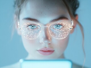 Poster - Radiant Reflection The Allure and Impact of Screen Light on Modern Focus