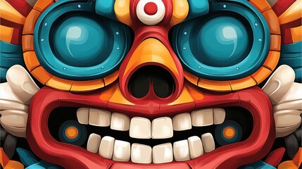 Aufkleber - Vibrant artistic skull design digital art colorful background graphic culture
