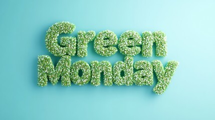 Poster - Glowing Green Monday Text Effect Celebrating Holiday Shopping Christmas and Cyber Monday Themes