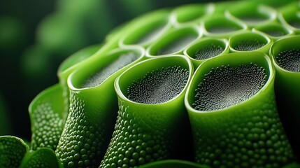 Aufkleber - Intricate green cell structures nature macro photography close-up scientific exploration