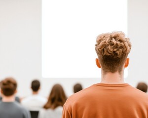 Poster - University Students Focused on Classroom Lecture with Modern Digital Presentation