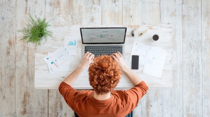 Poster - Young Professional Engaged in Virtual Conference with Dual Monitors for Online Learning and Productivity Boost