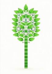 Poster - Money tree concept artsymbolizing wealth and growth in a minimalist style