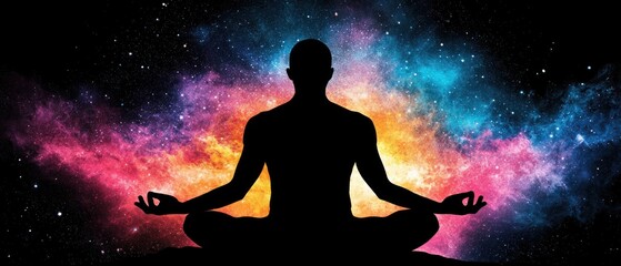 Poster - Meditation in cosmic space tranquil abstract art for spiritual connection