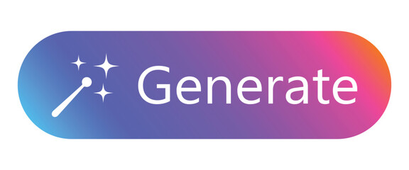 Poster - generate button for ai service. generative artificial intelligence icon with star and magic symbol f