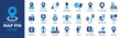 © Icons-Studio - Map pin icon set. Containing location, map marker, address, position, tracking, geolocation, place and more. Solid vector icons collection.