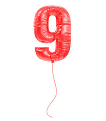 Wall Mural - Balloon Red Number 9