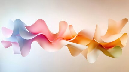 Poster - Abstract Colorful Wave Design with Soft Flowing Shapes and Gradients