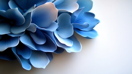 Wall Mural - Serene Blue Flower Petals: A Close-Up Study of Delicate Hues and Textures