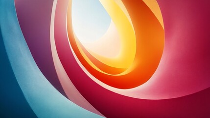Aufkleber - Abstract colorful spiral interior architecture.