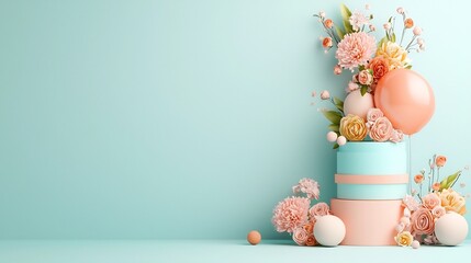 Poster - Colorful 3D Paper Geometric Puzzle Shapes Arranged on a Minimal White Background Modern and Educational Design Concept
