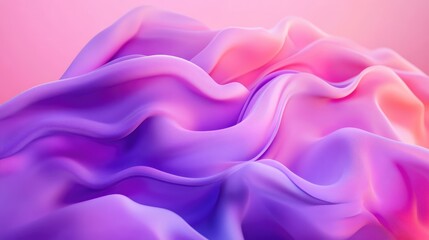 Poster - Soft Wavy Fabric Texture with Gradient Colors of Pink and Purple