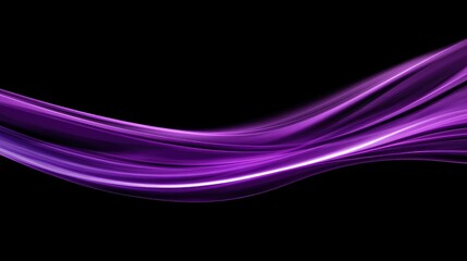 Poster - Flowing Purple Waves on Black Background for Abstract Designs