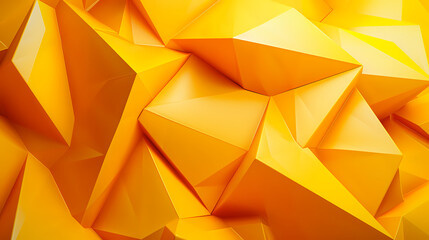 Golden Geometric Abstract: A vibrant and energetic abstract backdrop composed of interlocked, faceted geometric shapes in a captivating shade of golden yellow.