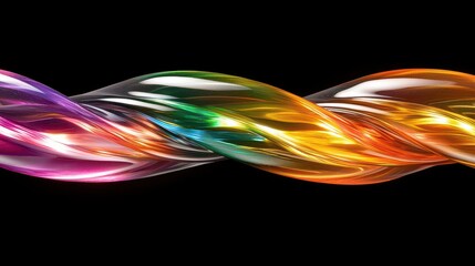 Poster - Colorful Abstract Twisted Ribbon with Smooth Fluid Motion