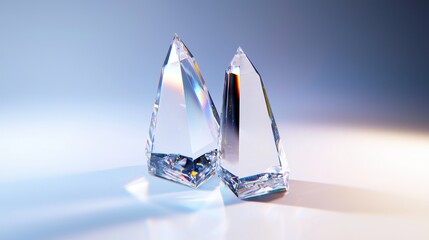 Poster - Crystal Prisms Reflecting Light with Elegant Transparency and Color