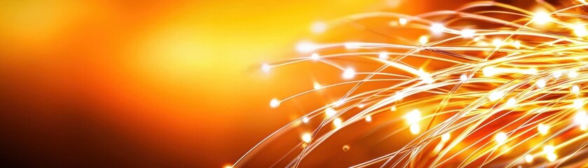 Aufkleber - Bright and Shimmering Light Trails on a Golden Background