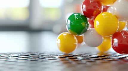 Aufkleber - Colorful 3D Spheres Arrangement on a Modern Surface Background