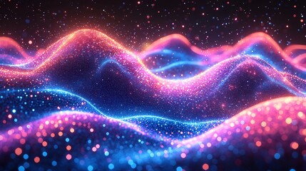 Wall Mural - Flowing Neon Wave with Electric Sparks and Vibrant Colors Symbolizing Energy and Motion