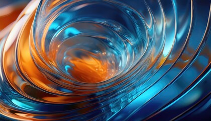 Wall Mural -  Abstract Swirling glass Wave 