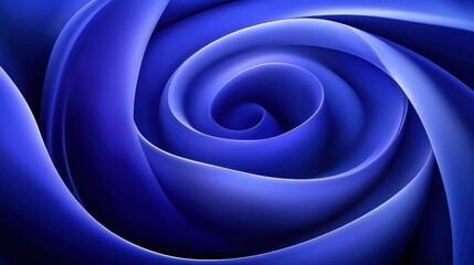 Poster - Abstract blue spiral design with smooth curves 