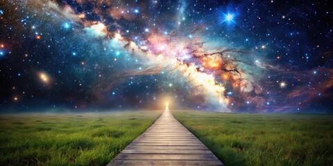 Wall Mural - a stunning image of a cosmic pathway leading to new discoveries, galaxy, universe, stars, space, exp