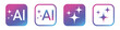 © MKIN - ai icon set. colorful artificial intelligence logo with star symbol for app, website, ui, ux. transparent png and vector illustration.