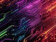 © zhuan - Abstract Circuit Board Design with Neon Colors and High Contrast Background