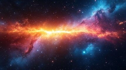 Poster - Cosmic Explosion Colorful Light Rays Radial Composition Speed Motion Background