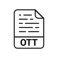 Poster - OTT icon, OTT outline vector icon. Thin line black OTT icon, flat vector simple element illustration from editable big data concept isolated on white background
