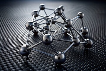 Poster - Abstract 3D Technological Design with Dark Gray Background Showcasing Sharp Crystalline Carbon Structures and Minimalist Aesthetic for Modern Digital Art Projects