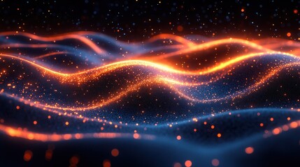 Poster - Abstract Digital Wave Background for Technology Network Storage and Education
