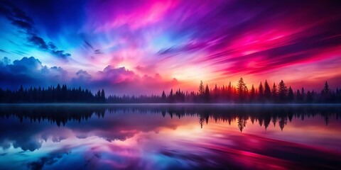 Poster - Abstract Artistic Background with Dark Blue, Purple, Lilac, Magenta, Pink, Burgundy, and Red Tones, Perfect for Wallpaper with Harmonious Gradient and Ombre Effect