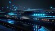 © Jolin - Modern game server rack with blinking lights and cables, symbolizing high-tech infrastructure and online gaming, set against a dark background.