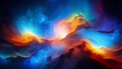 Wall Mural - A vibrant and colorful cosmic scene